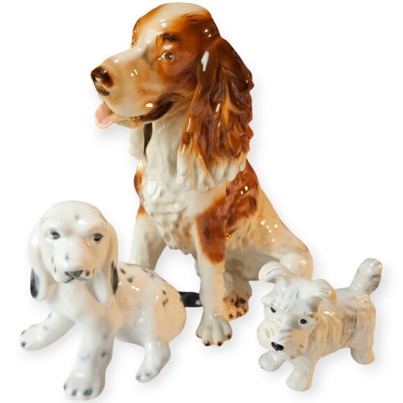 Vintage Romanian Porcelain Dog Collection Cocker Spaniel Dalmation Scottie - Picture 14 of 14